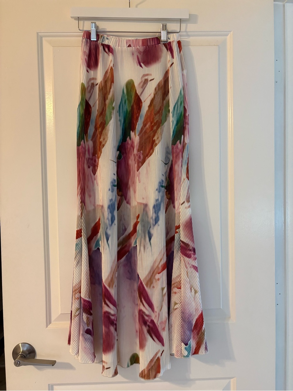 SHEIN White Tie Dye Maxi Skirt Semi Sheer Size XS